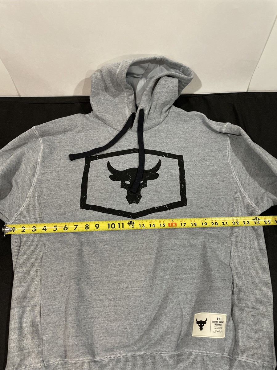 New Under Armour Project Rock Warm-Up Hoodie Gray 1346067-011