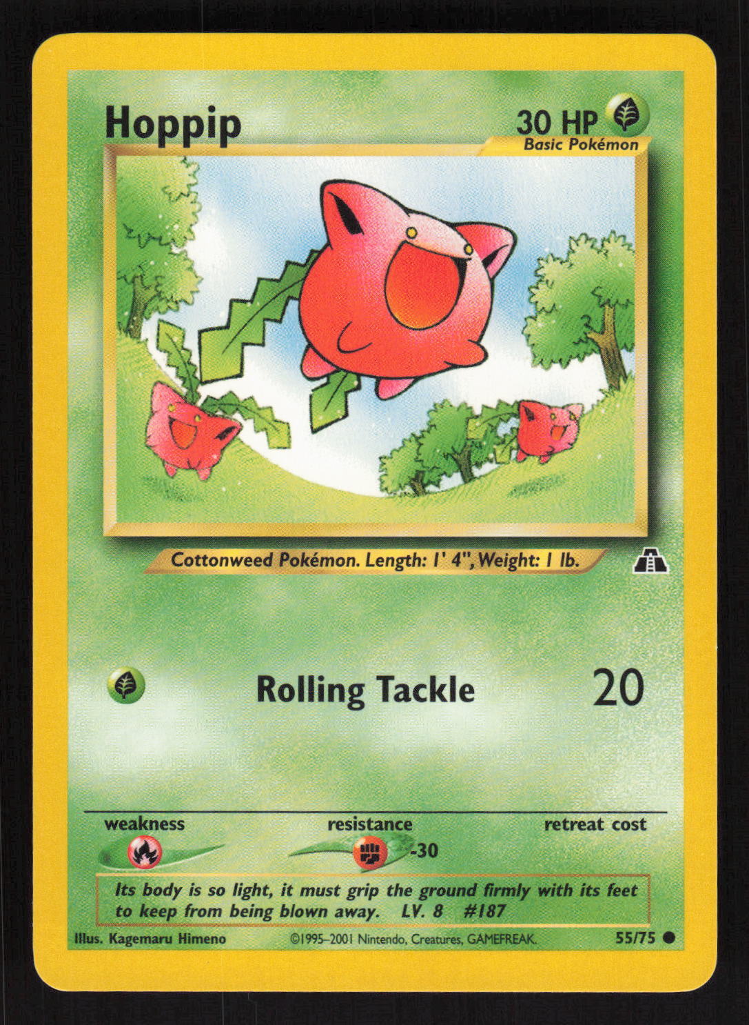 Pokemon Neo Discovery #55/75 Hoppip Card TCCCX D