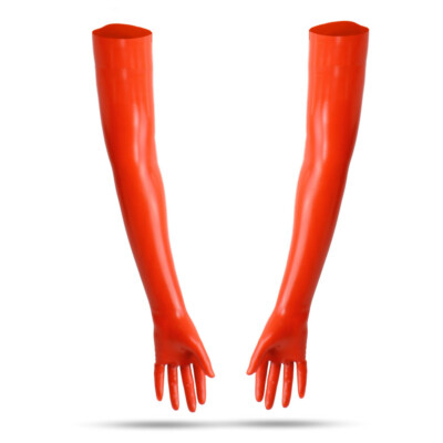 LatexDreamwear 100% Latex Gloves / Latex Gloves Super Long Red Thickness 0.4