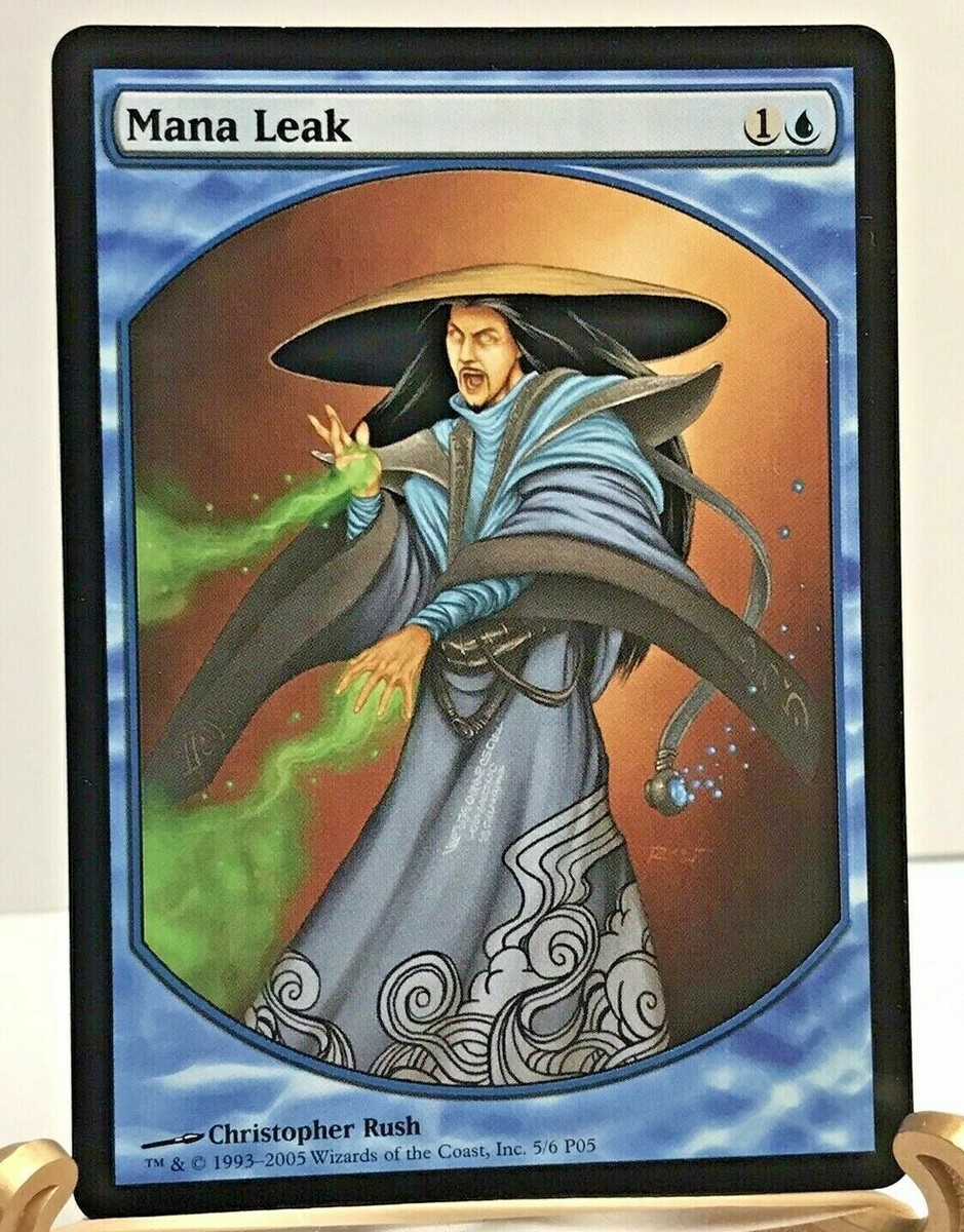 MTG MANA LEAK **FULL ART by Christopher Rush** Promotional Edition **NEAR  MINT**