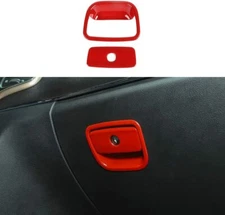 2x Co-Pilot Storage Box Handle Decor Cover Trim for Dodge Durango 2011-2020 Red