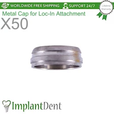 50x Metal Cap Housing Loc-In Overdenture Attachment Dental Accessories Lab