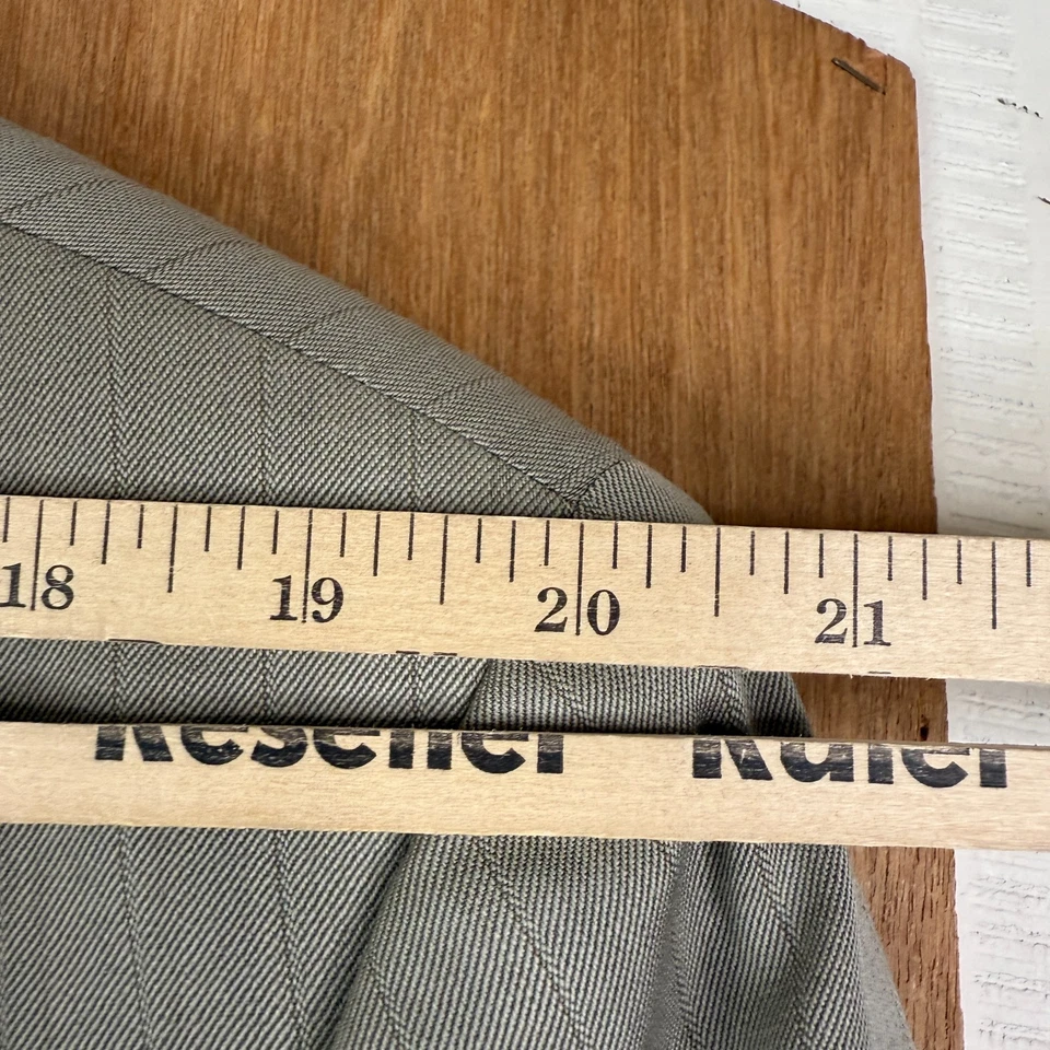 Daniel Hechter Suit Mens 44S Tan Pinstripe 3 Button 100% Wool Pants 38x28 Taupe - Image 4 of 4