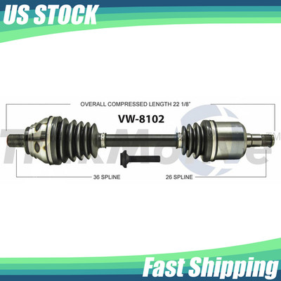 For V6 3.6L 2009 2010-2016 VW CC AWD 2006-2010 Passat Front Left CV Axle Shaft