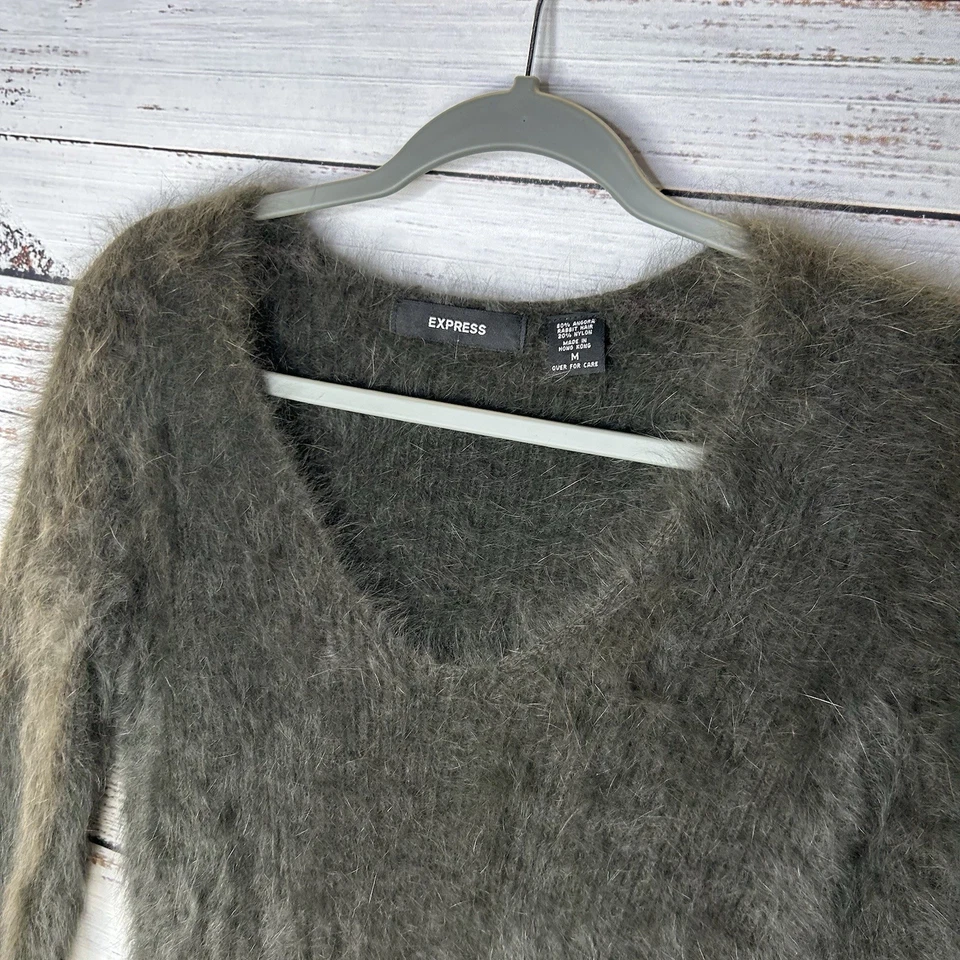 Suéter Pulôver Vintage Express Cabelo de Coelho Angorá Baby Fit Feminino Médio Raro - Imagem 3 de 4