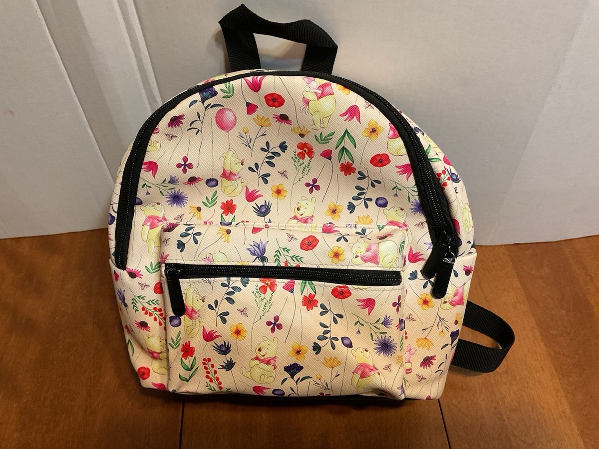 Disney Winnie the Pooh Mini Backpack Bioworld w/ Pooh Bag Clip New NWT Disney WINNIE THE POOH & Flowers Mini Backpack Bag Bioworld  main image 3