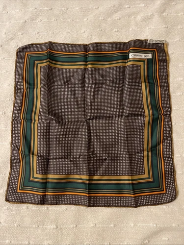 Petite écharpe carrée vintage Christian Dior en soie fabriquée en Italie