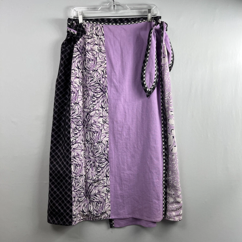 Koos конечно юбка куртка комплект женщин двусторонний льняной смеси фиолетовый размер большой - Изображение 2 из 4