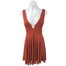 NEW Urban Outfitters Silence + Noise Brown Sleeveless Fit & Flare Mini Dress M