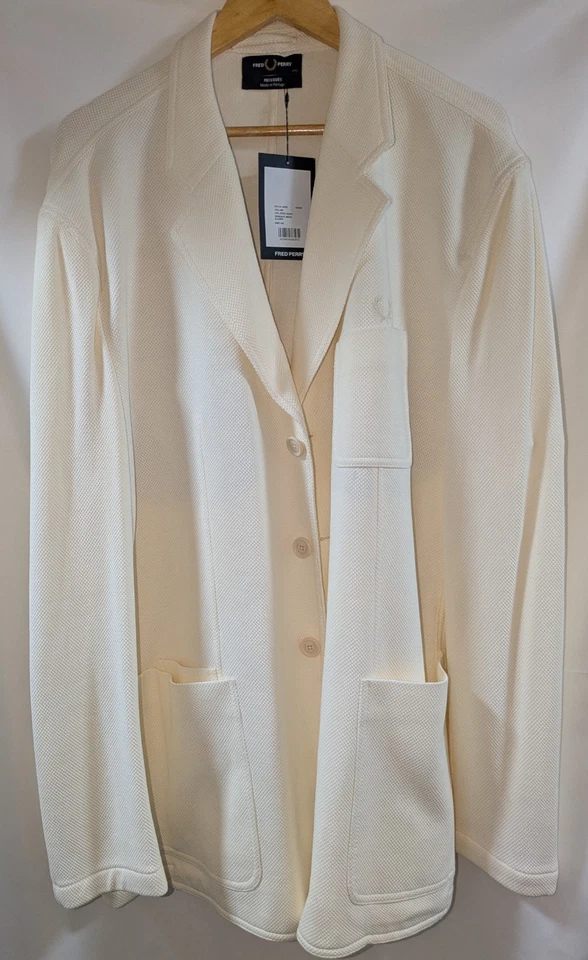 Fred Perry Reissues Mesh Blazer XXL Ecru NWT £455 RRP Made in Portugal Rare — 第 2/4 张图片