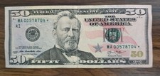 $50 Fifty Dollar Star Note 2013 Low Serial Number #MA00578704