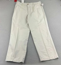 Izod Pants Mens 36X30 Ivory Flat Front Straight Leg Khaki NWT