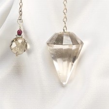 Light Smoky Quartz Pendulum Faceted w/ Unique Bead End Piece for Divination
