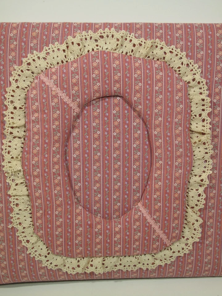 Álbum de fotos floral acolchado de encaje de tela hecho a mano de colección rosa 13"x 13" años 80 Foto 2 de 4