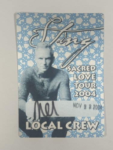 Sting Local Crew Pass Original Sacred Love Tour MEN Arena November 2004 - Bild 1 von 12