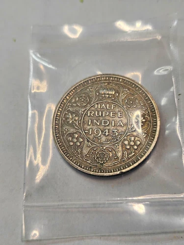 1943 British India Half Rupee — photo from the most recent tracked eBay sale