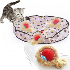 Interactive Cat Toys for Indoor Cats, Automatic Ball Toy Rolling Motion mixed