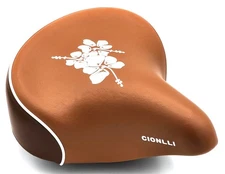 Made in Taiwan! Bike Saddle in Brown with White Flowers, Classic Style Seat f...