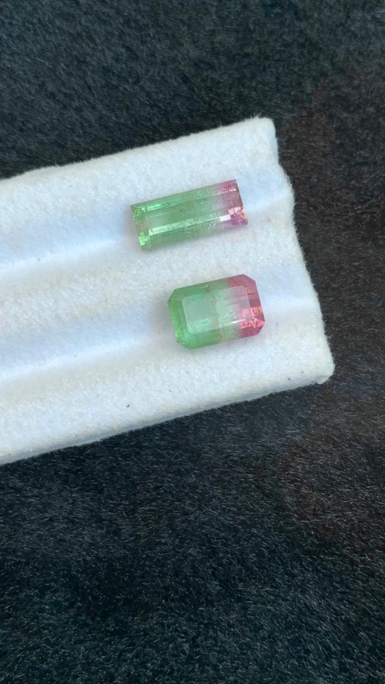 7.85 CRT Bicolour Watermelon 🍉 Tourmaline Natural Earth Mined Unheated Faceted - Image 4 of 4