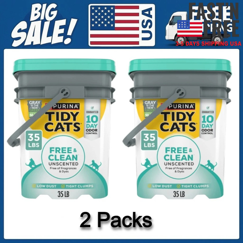 [HOT SALE] 2 Packs Purina Tidy Cats Free and Clean Unscented Cat Litter, NEW USA
