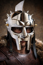 Medieval Maximus Gladiator Helmet With Wooden Stand Wearable Metal Designed Gift