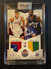 2012 Panini Past and Present Karl Malone & Blake Griffin Game Worn Card 18/25