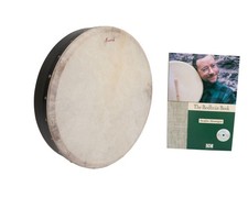 18" Mulberry Wood Irish Bodhran Frame Drum w/ Tipper  Book  DVD