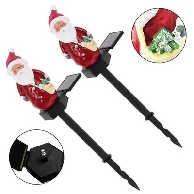 Rasenlicht 2 Stück charmante solarbetriebene Weihnachtsmann Designs für Gärte