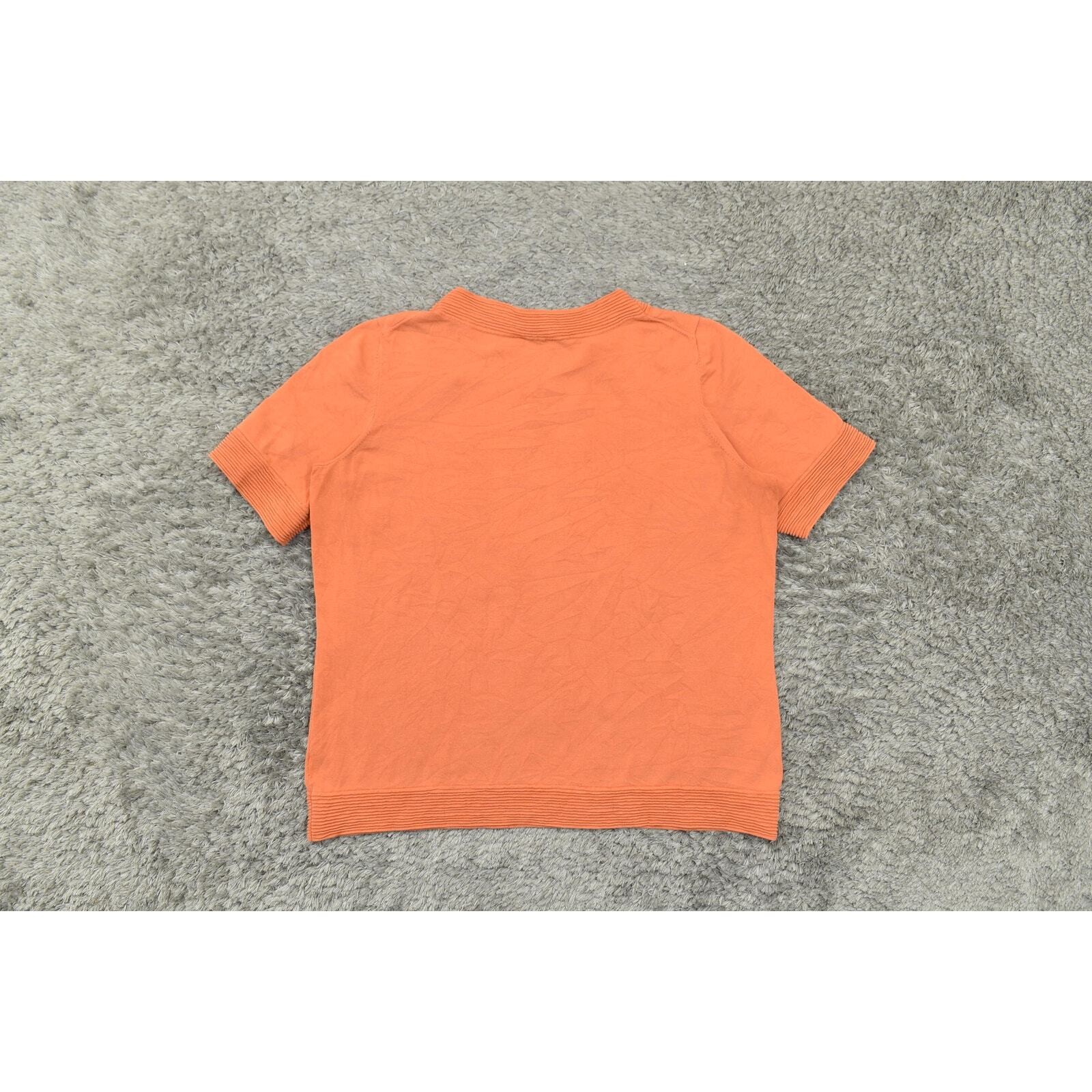 Pendleton Orange Silk Blouse 1X Plus Preowned Key… - image 4