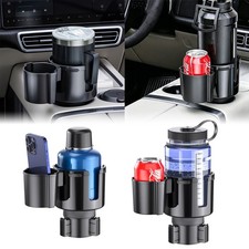2-in-1 Car Cup Mount Expander Universal Drink Phone Holder Extender Organizer