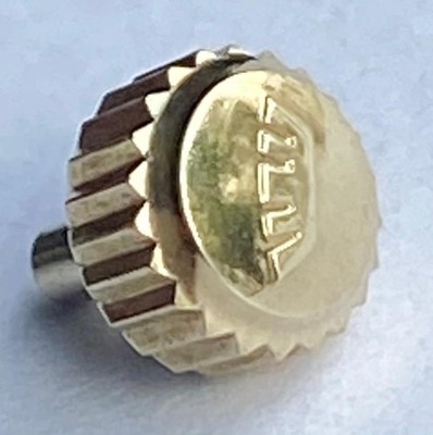 1 Gold Tone Steel 5mm x 3mm Fortis Crown - Tap 10 - Crown Tube 1.5mm