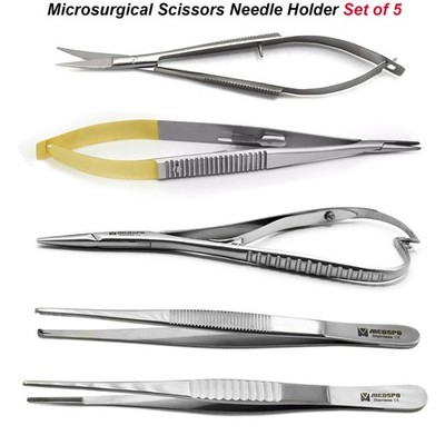 Mikrochirurgische Schere Nadel Halter Kit Debakey Pinzette Castroviejo Pinzette CE