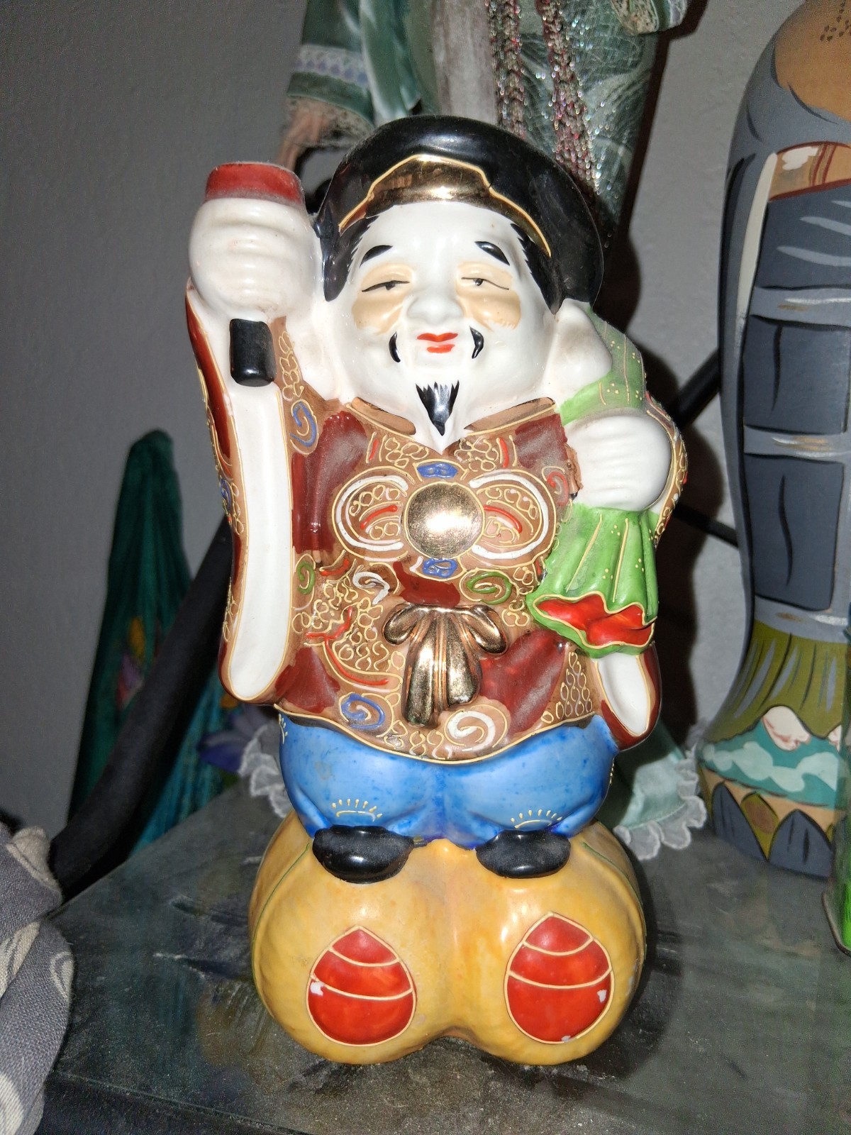 Vintage Kamotsuru Sake God of Wealth & Patron Saint Farmers Japanese Decanter