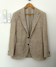 Spier & Mackay Mens Slim Unstructured Sportcoat Beige 40 Cotton Linen 2B 2V 40