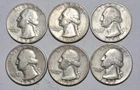 1953 & 1954 PDS Washington Silver Quarters. Circulated