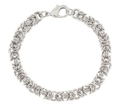 All Shiny 7mm Round Byzantine Bracelet Stainless Steel by Design QVC