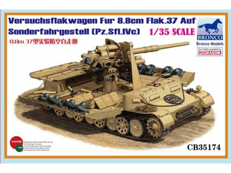 Bronco Models CB35174 1:35 Versuchsflakwagen 8.8cm Flak 37 auf Sonderfahrgestell