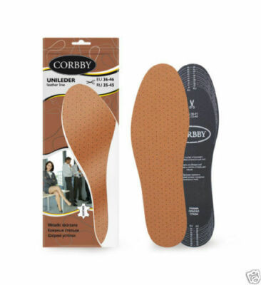 Brown Leather INSOLES CUT TO SIZE Inserts Shoe Boots Latex