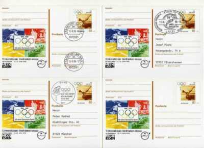 17097) DEUTSCHLAND 1996 Olympische Spiele - 4 verschiedene Postkarten