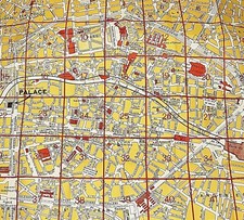 Vintage 1954 Palace Hotel Bruxelles Brussels Souvenir Folding Map in Color