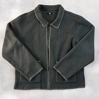 STUSSY Woodsy Blanket Stitch Fleece Streetwear Men's Size STUSSY Woodsy Blanket Stitch Fleece Streetwear Men's Size