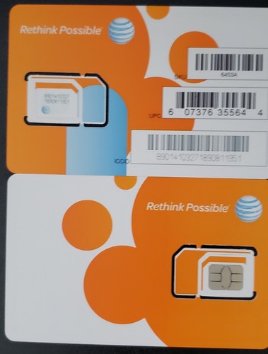 Karta SIM AT&T SIM OEM NANO 4G LTE (3 W 1) NOWA NIEAKTYWNA, POTRÓJNA KARTA SIM - Zdjęcie 2 z 2