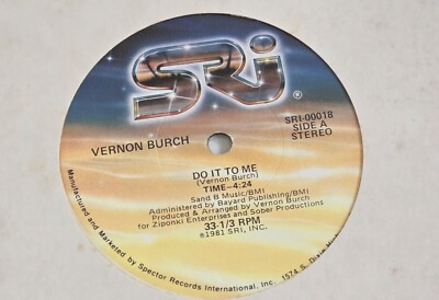 VERNON BURCH Do It To Me SEALED 12'' Single Vinyl 1981 Spector SRI