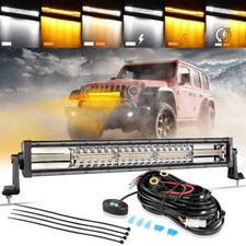 Auxbeam 22 Led Light Bar 120w 6 Modes Strobe Offroad Ditch Pods Truck Cars Boat