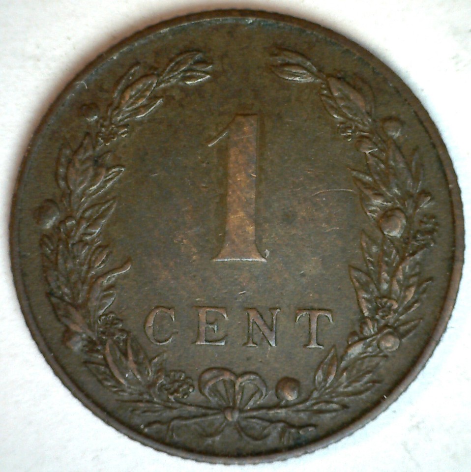 1902 Netherlands Bronze Cent Coin Circulated You Grade Wilhelmina Ruler ...