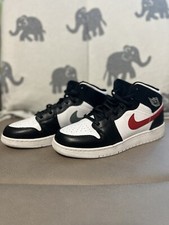 Nike Air Jordan 1 Mid Retro Basketball Multi Color Swoosh 554725-052 Youth Sz 6Y