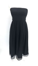 J Crew Dress Womens 4 Black Silk Crepe Strapless Lined Party Cocktail Dressy