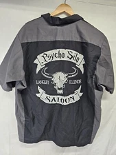 Red Kap Shirt Size XXL Black Gray Work Mechanic Garage Psycho Silo Button