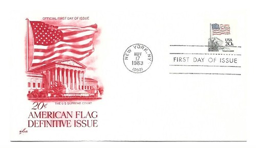 1896e Flag over Supreme Court booklet pane of 10 booklet single ArtCraft FDC - 第 1/1 張圖片