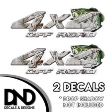 Snow Buck Camo Bass 4x4 Off Road Decals 2 Pk Sticker For Chevy Truck D7bf 8in